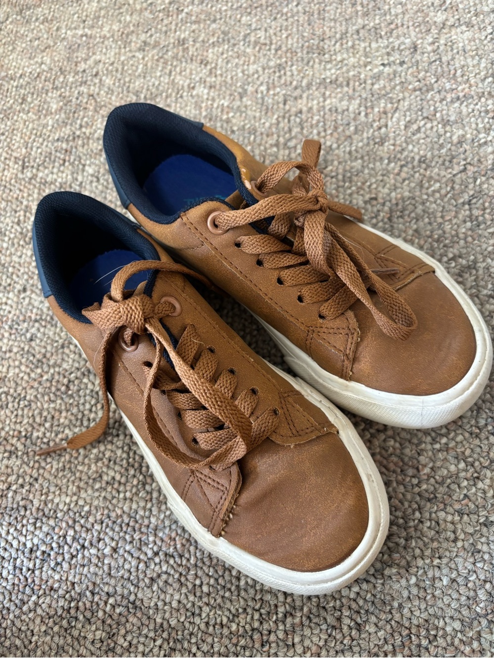 Boys Casual Brown Low-Top Sneakers - Classic Lace-Up Comfort